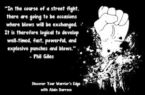 Fist with punching quote